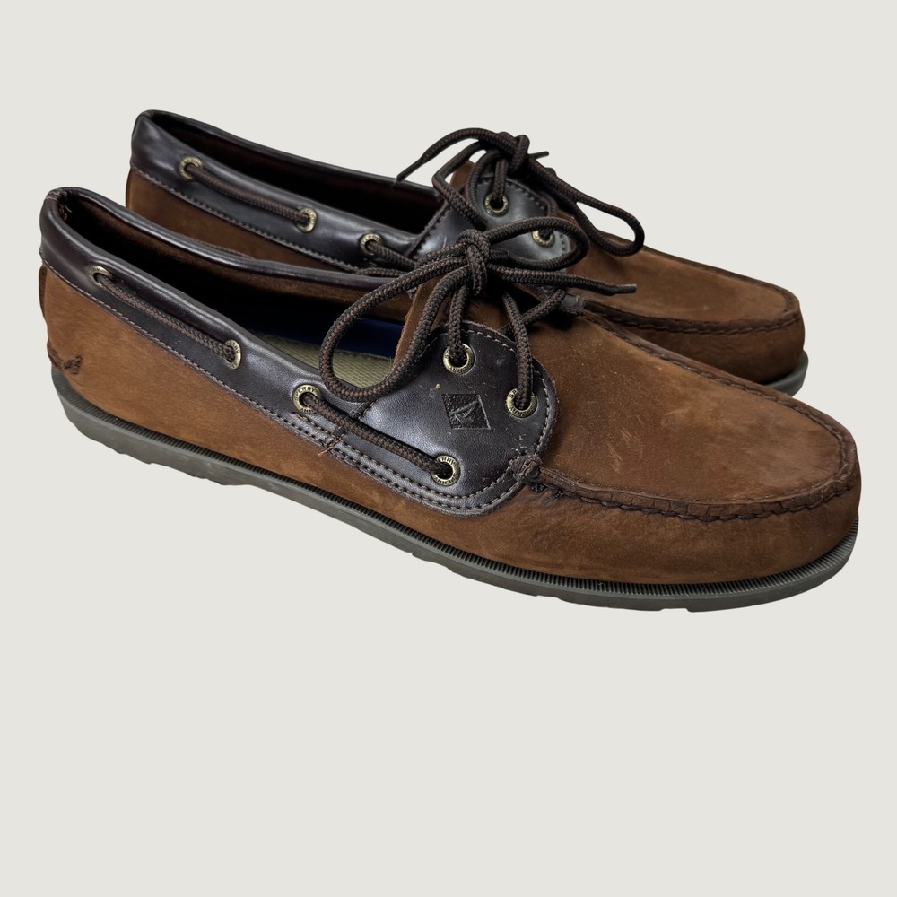 Sperry Top-Sider Boat Shoe Mens 12M Brown Leather Moc Toe 0777896 Nautical